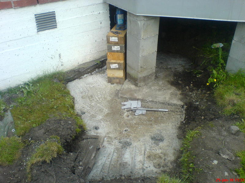 Stabilisering av fundamenter terrasser i Svartås borettslag 2010